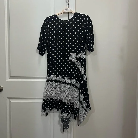 Koché Black Polka Dot Panel Dress Size 42 FR / 10 US $665